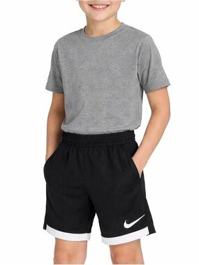 Nike Dri-FIT Shorts Boys Size 5 Black Athletic Mesh Swoosh